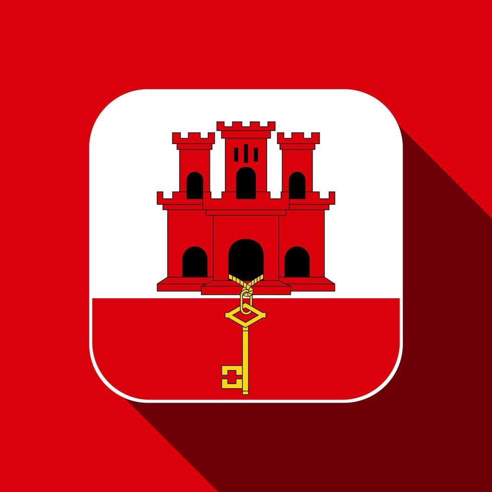 Gibraltar-Flagge, offizielle Farben. Vektor-Illustration. vektor