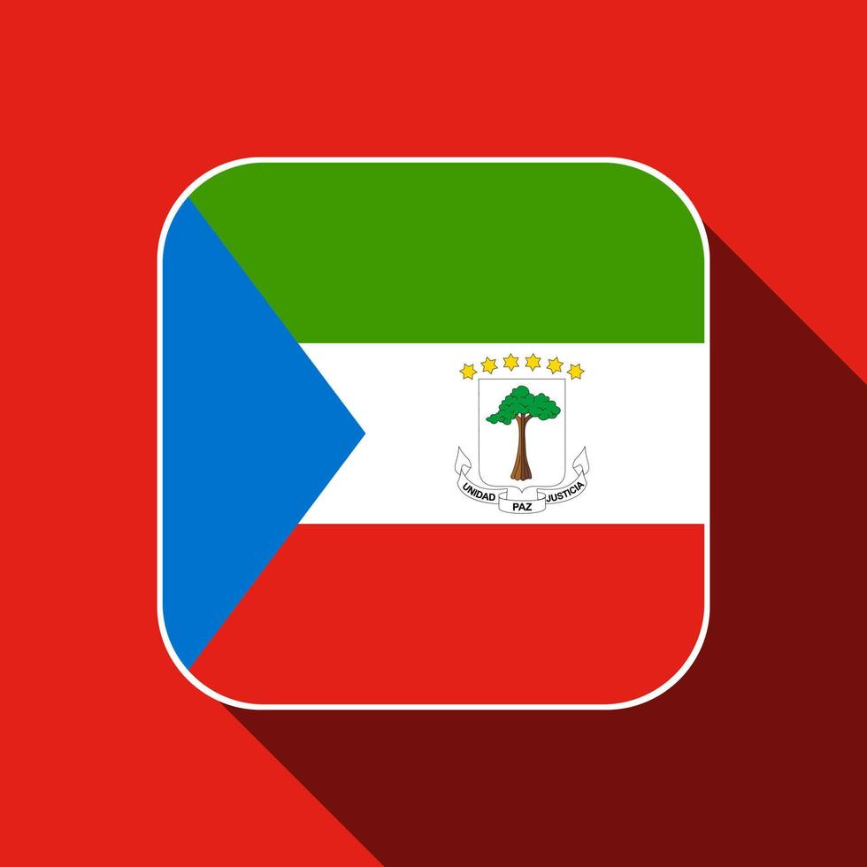 Ekvatorialguineas flagga, officiella färger. vektor illustration.