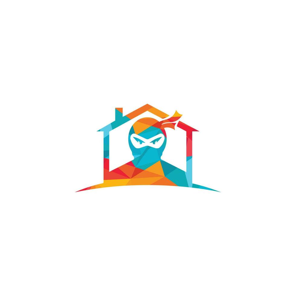 ninja hus vektor logotyp design.