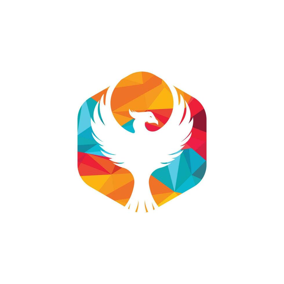 Phönix-Logo-Design. kreatives logo des mythologischen vogels. vektor
