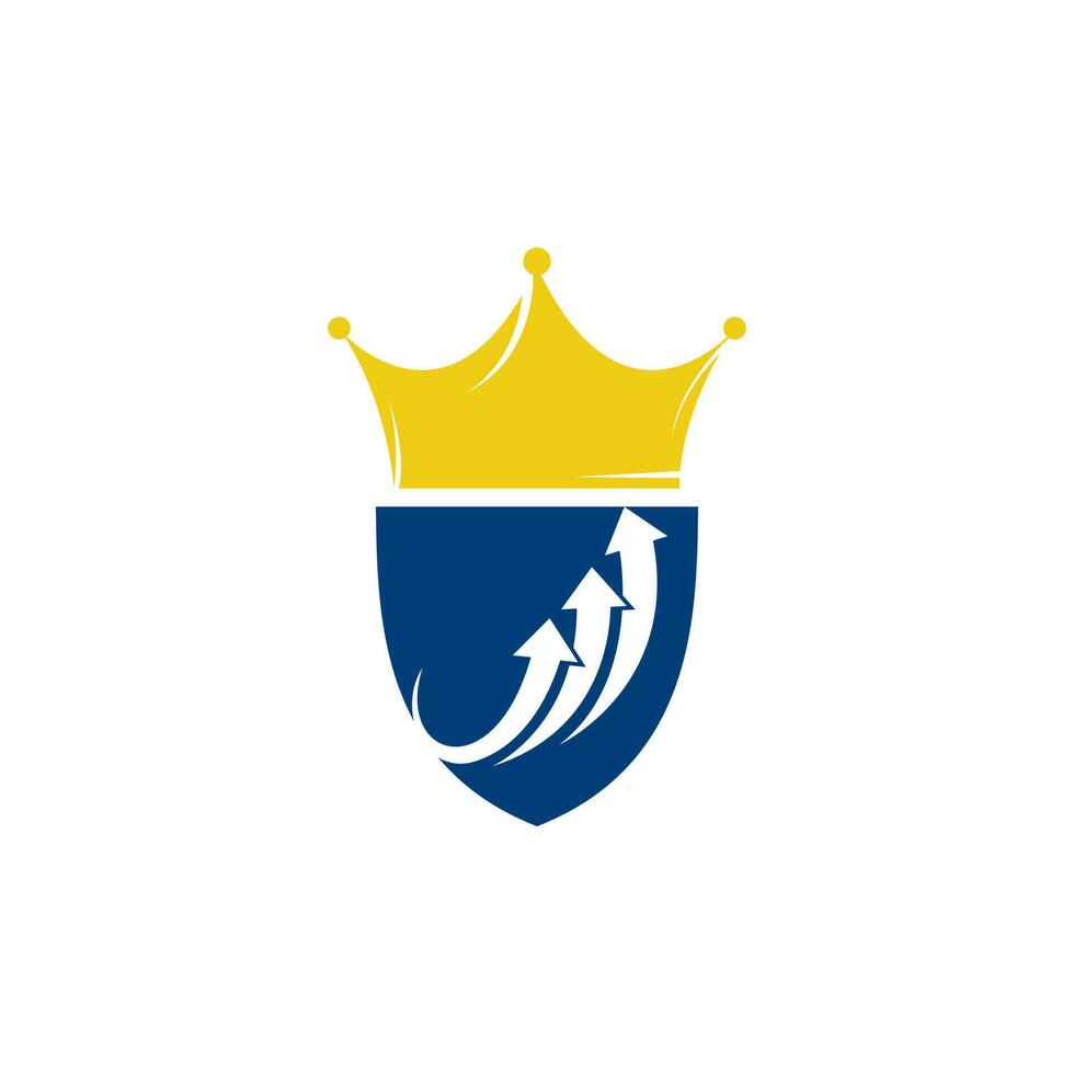 Business-König-Vektor-Logo-Design. finanzdiagramm und kronenlogodesign. vektor