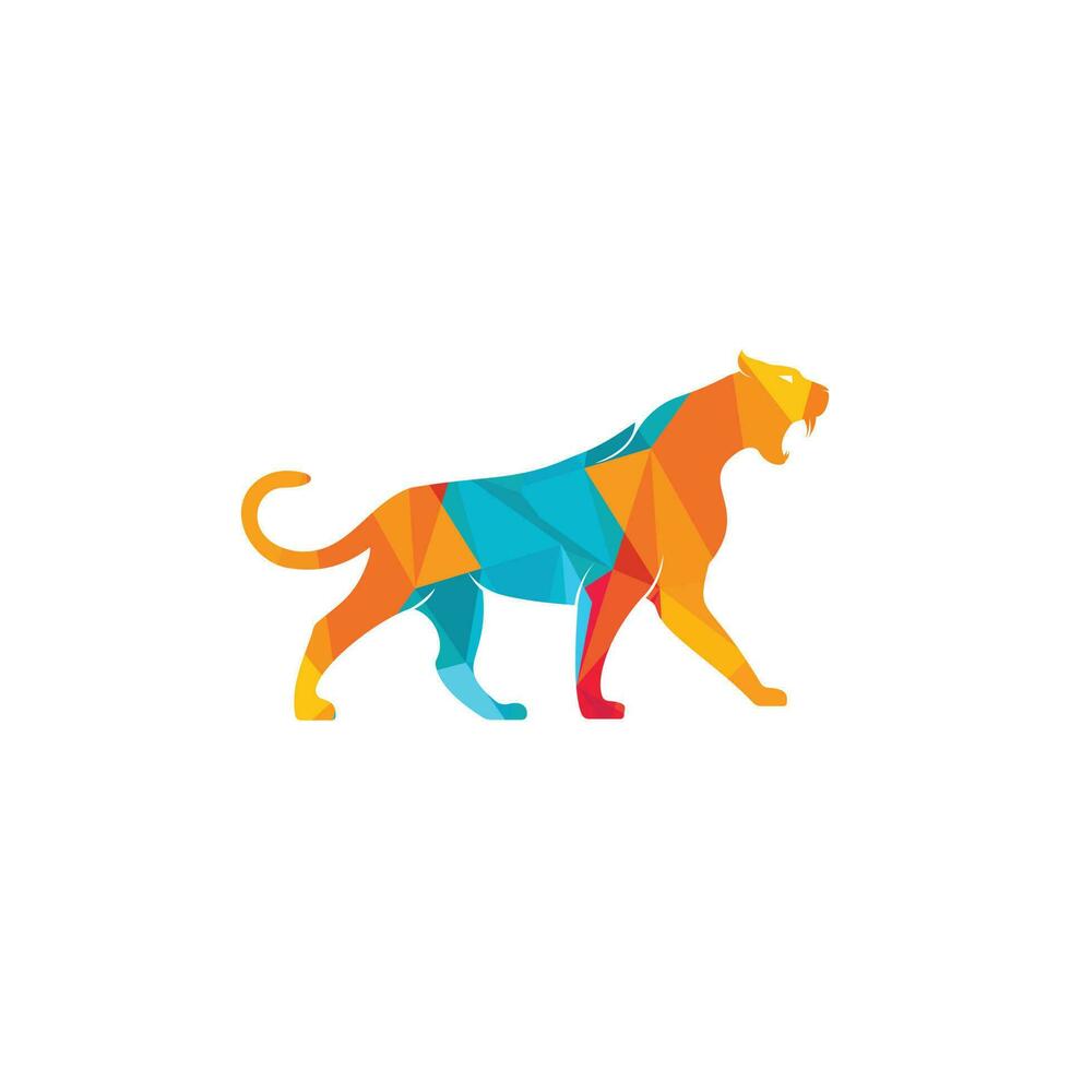 Panther Katze wildes Tier Vektor-Logo-Design. Geparden-Logo-Design-Konzept. vektor