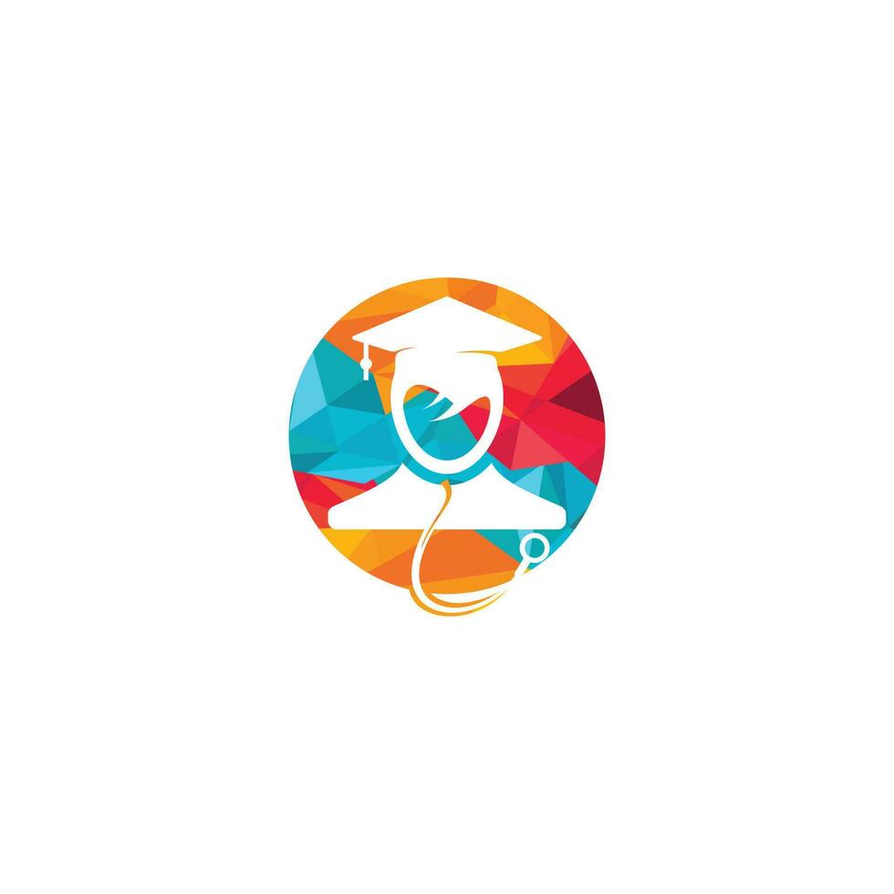 Vektor-Logo-Design der medizinischen Schule. Symbolvektor für Medizinstudenten. vektor
