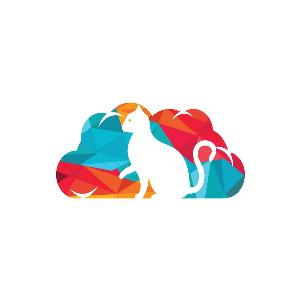 Cloud-Katzen-Vektor-Logo-Design. vektor