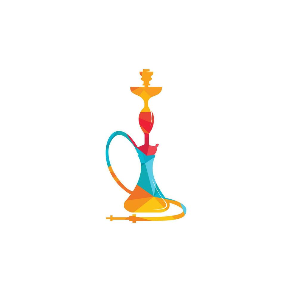 Shisha-Logo-Design. Vintage Shisha-Logo. Lounge-Café-Emblem. Arabische Bar oder Haus, Shop-Vektor-Design-Vorlage. vektor