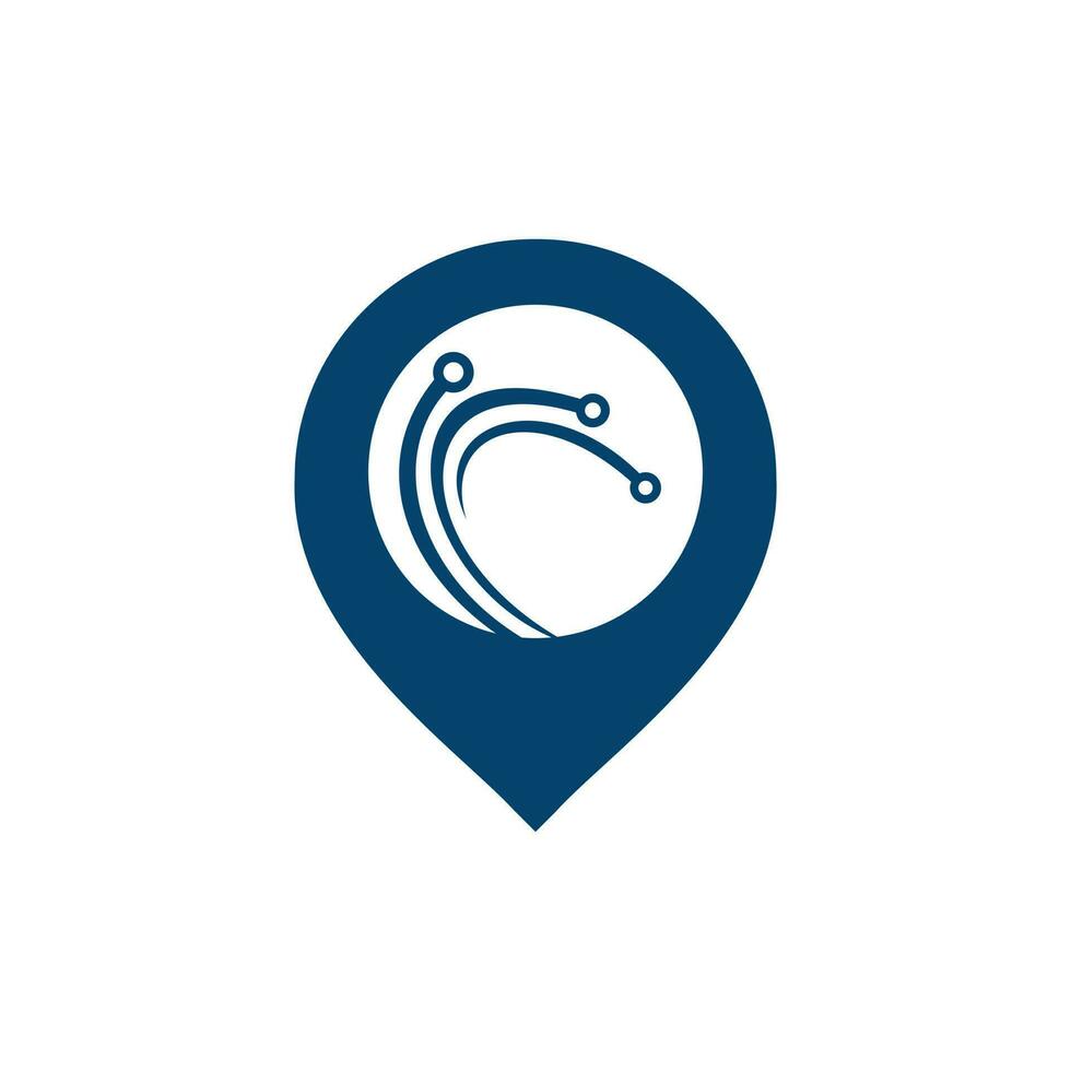 Technologie-GPS-Vektor-Logo-Vorlage. moderne elektronische Technik. Datennetzverbindung. vektor