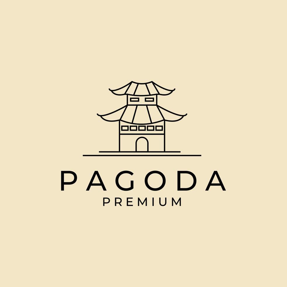 Pagode Japan Tempel Logo Symbol Design Vorlage Vektor Illustration