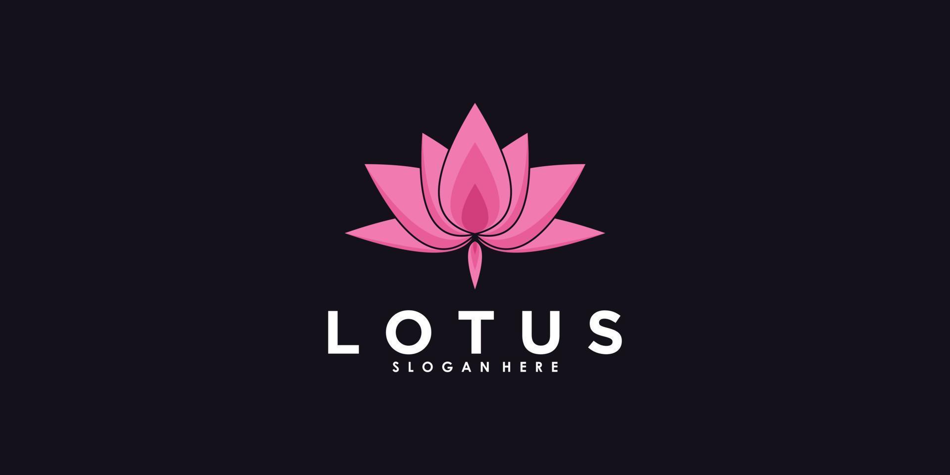 Lotus-Logo-Design mit kreativem Konzept-Premium-Vektor vektor