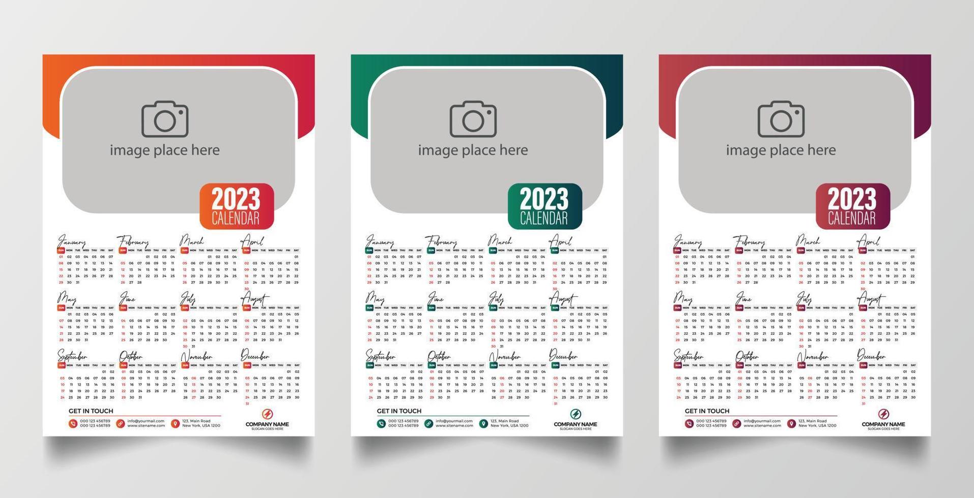 2023 kalender design mall vektor