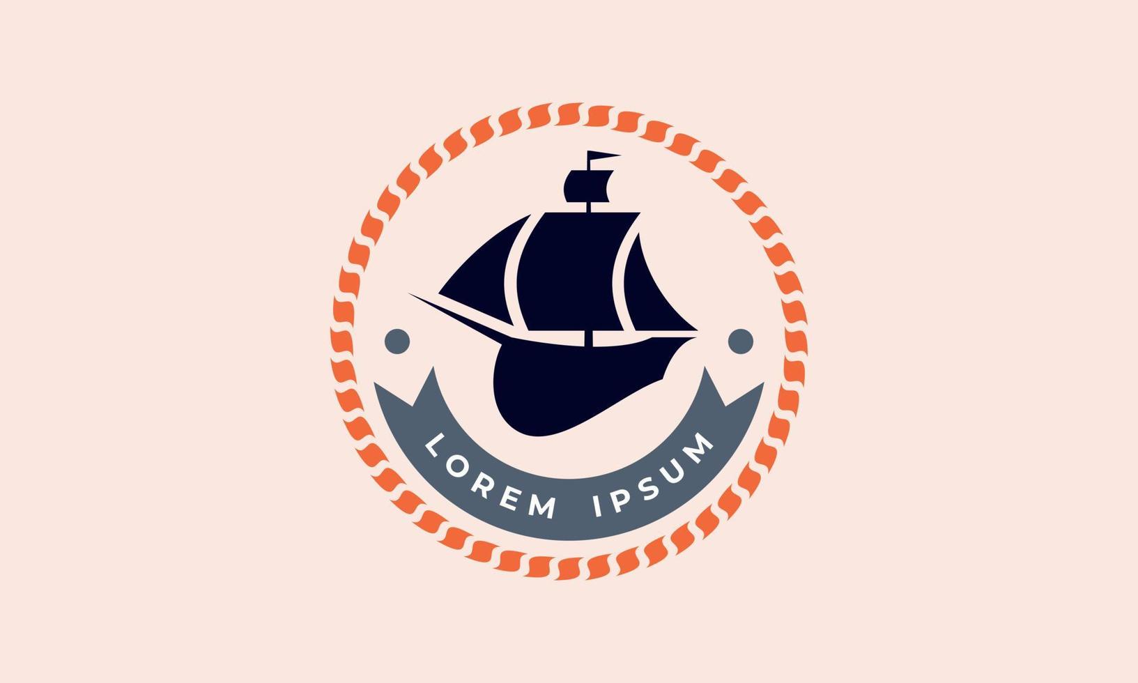 Abenteuerboot, Segelboot und Bootsfahrt-Logo-Design-Vektor-Vorlage vektor