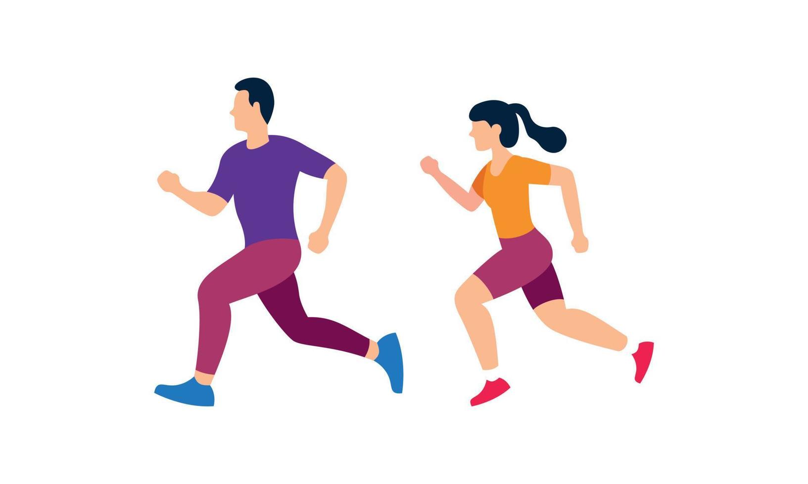 eine Gruppe von Athleten läuft. Marathon, Wettkampf, Langlauf, Sportler, Athleten, Läufer vektor