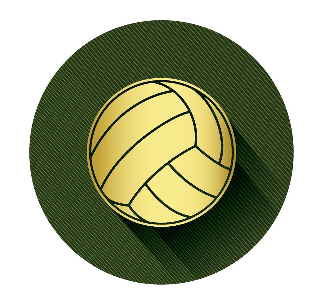 Goldenes Volleyballball-Symbol mit langem Schatteneffekt vektor