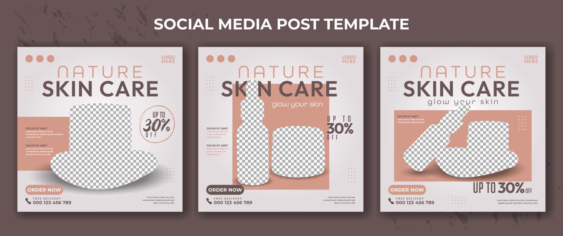 Produkt Hautpflege Social Media Post Banner Design vektor