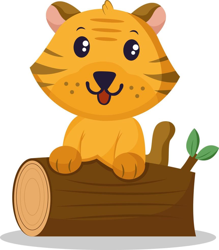 Tiger-Charakter-Design-Illustration vektor