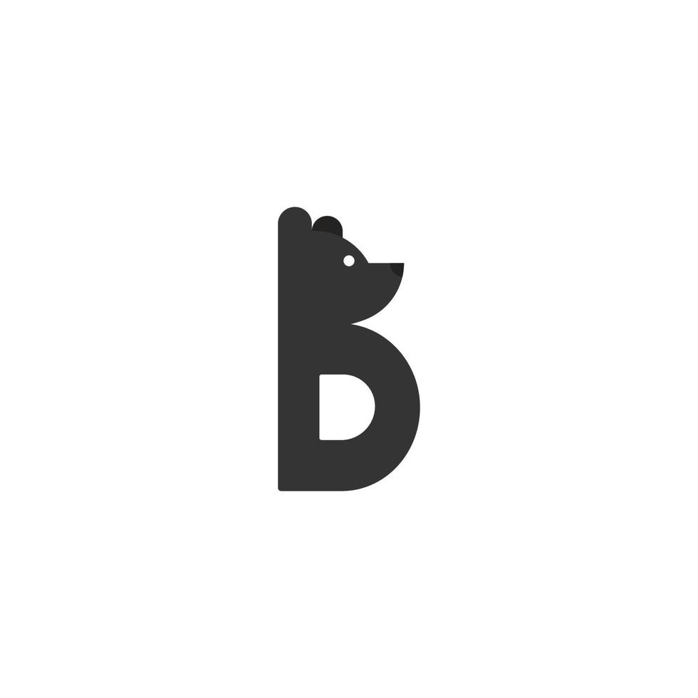 einfaches buchstabe b bär logo symbol vektor