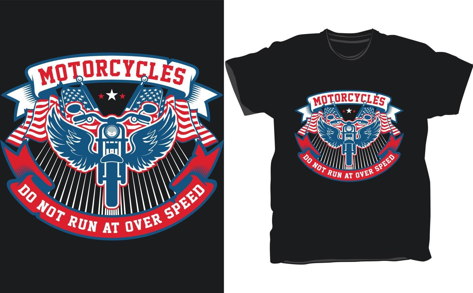 exklusive Motorrad-T-Shirt-Vektor-Design-Vorlage vektor