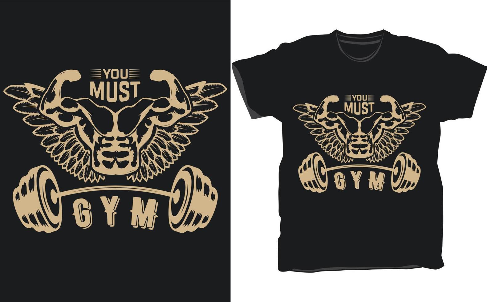 exklusiv Gym t-shirt vektor design mall.