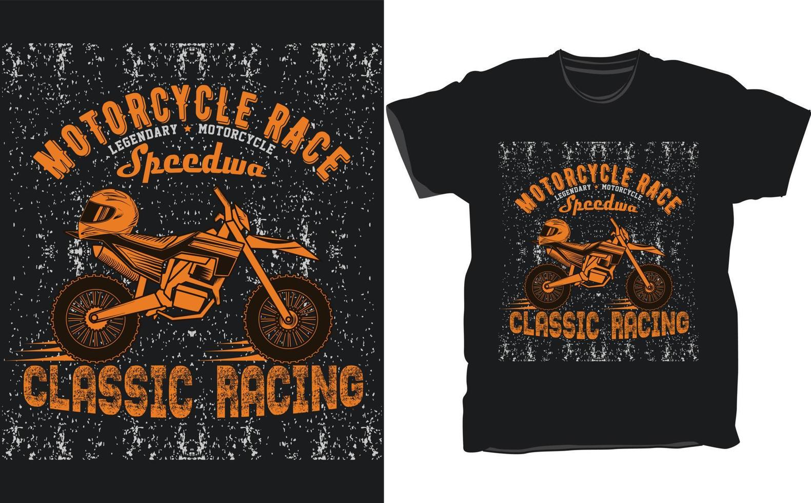 exklusive Motorrad-T-Shirt-Vektor-Design-Vorlage. vektor