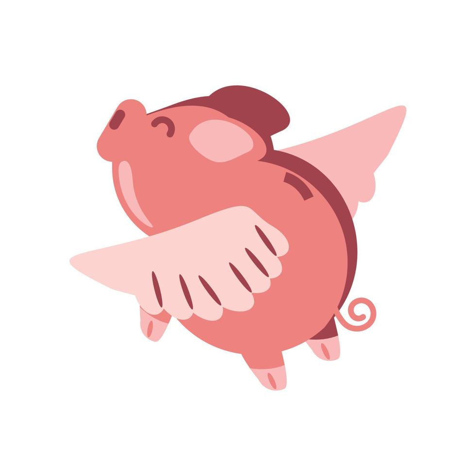 Geldeinkommen, Schweinchen mit Flügeln vektor