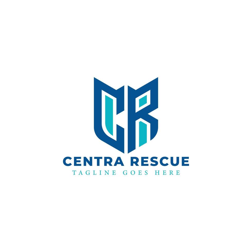 abstrakter Anfangsbuchstabe cr oder rc Logo in blauer Farbe isoliert auf weißem Hintergrund angewendet für Notfall-App-Logo auch geeignet für Marken oder Unternehmen mit Anfangsnamen rc oder cr. vektor