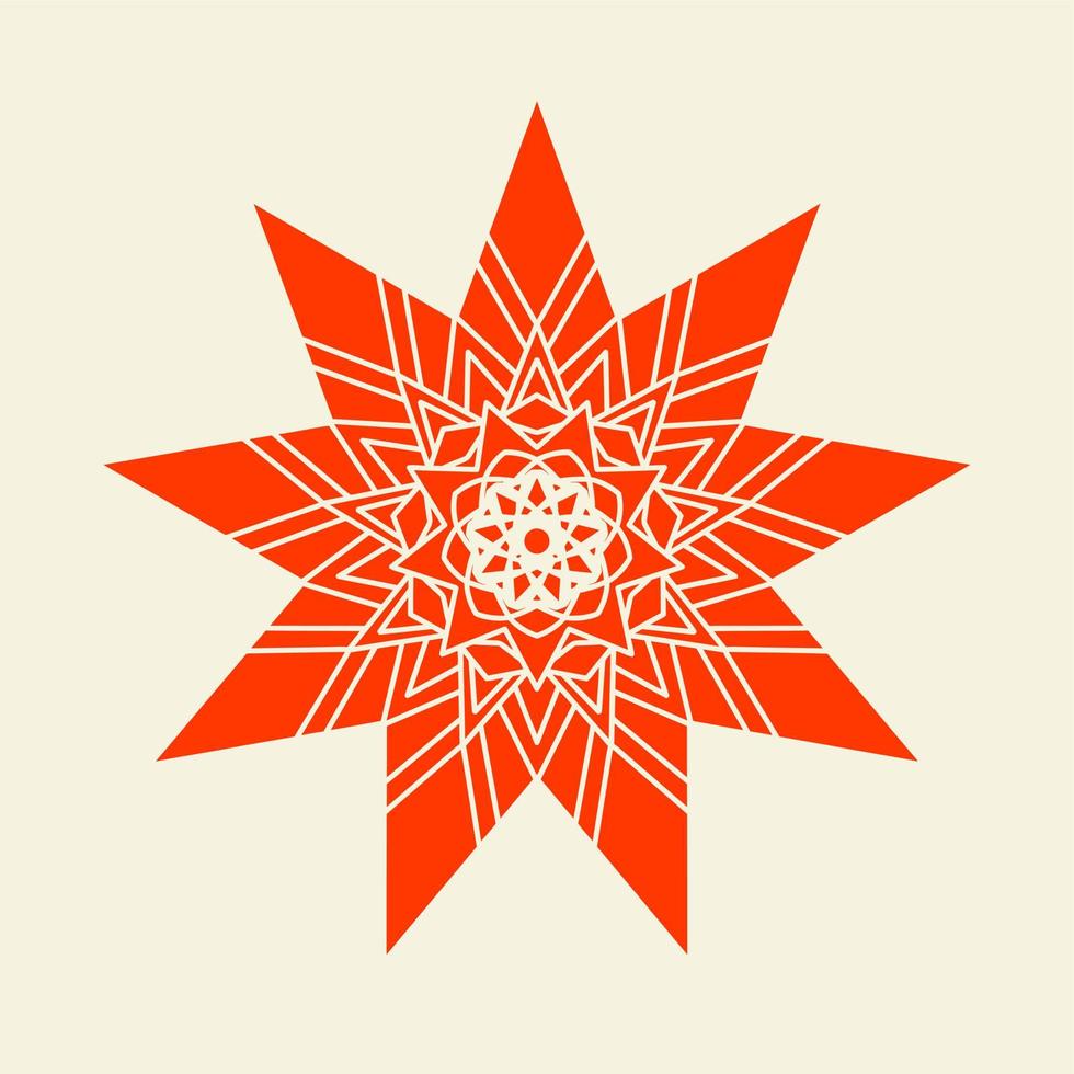 mandala av Färg mörk orange med en pastell bakgrund vektor illustration design