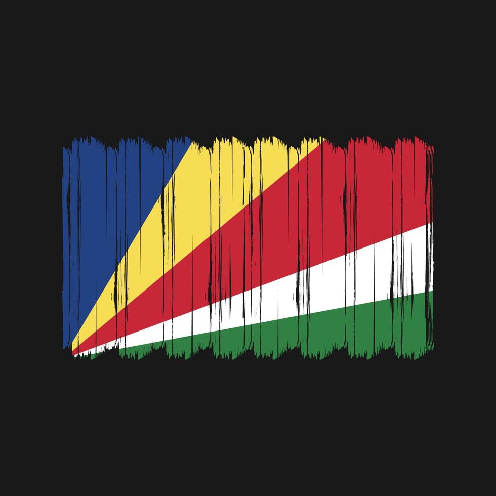 Pinselvektor der Seychellen-Flagge. Nationalflaggenpinsel-Vektordesign vektor