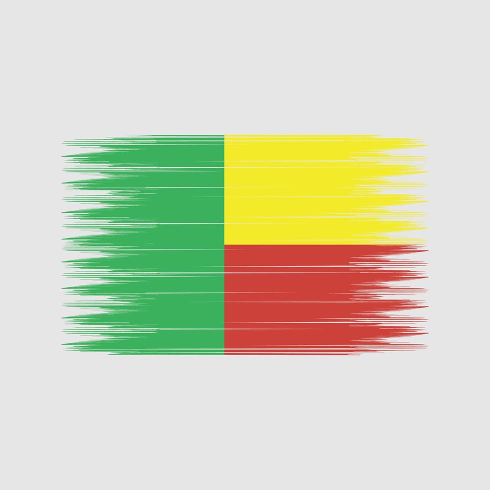 benin flaggborste. National flagga vektor