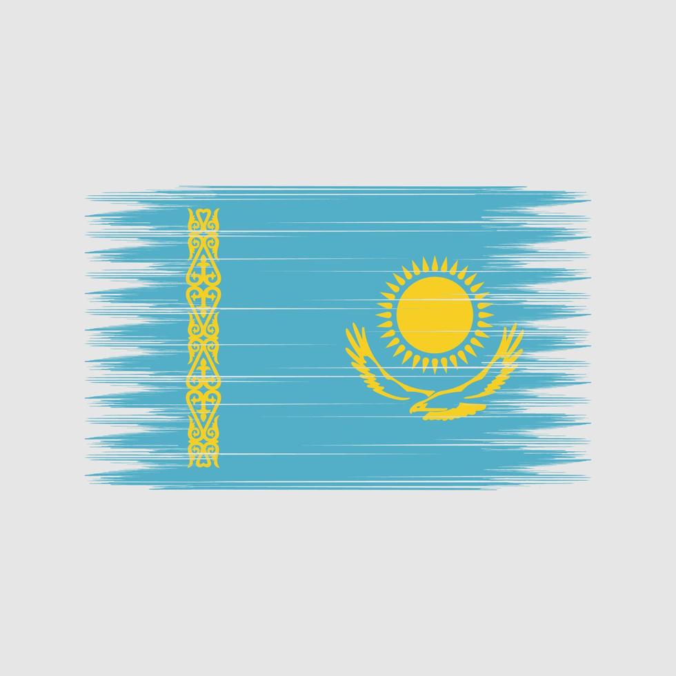 kasachstan-flaggenpinsel. Nationalflagge vektor