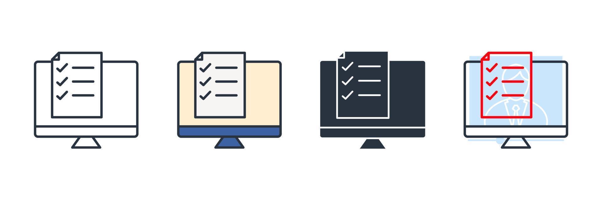 Checkliste Browserfenster Symbol Logo Vektor Illustration. Symbolvorlage für Computer- und Dokumenten-Checklisten für Grafik- und Webdesign-Sammlung