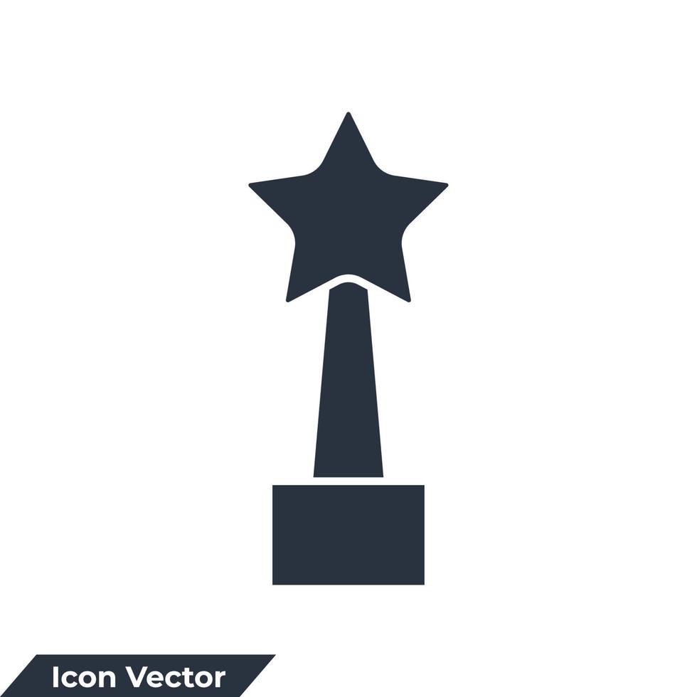 Trophäe Symbol Logo Vektor Illustration. meister, preissymbolvorlage für grafik- und webdesignsammlung