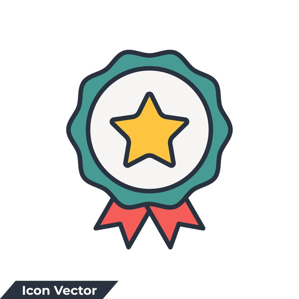 medaljer ikon logotyp vektor illustration. premie kvalitet. prestation bricka symbol mall för grafisk och webb design samling
