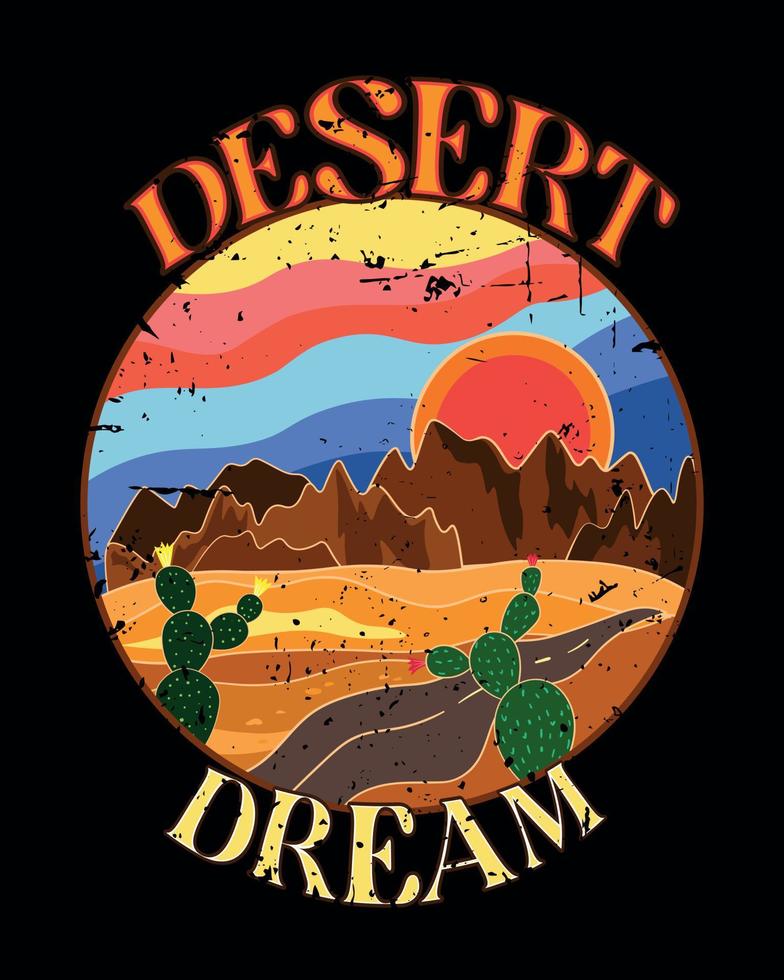 Arizona Desert Dream Vibes Vektorgrafiken. arizona wüste träumendes vektordruckdesign für t-shirt und andere vektor