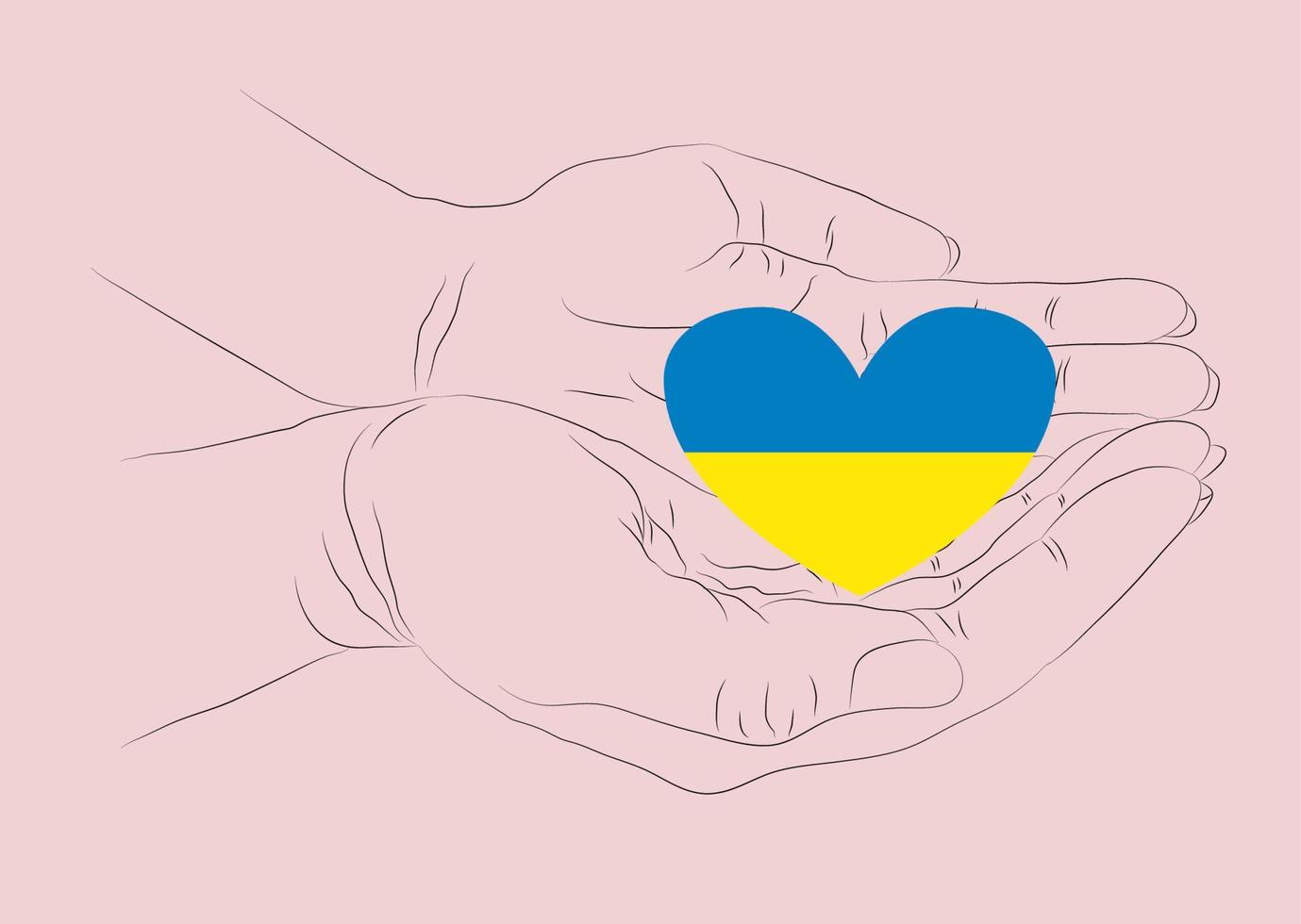 Helfen Sie der Ukraine Anti-Kriegs-Kreativkonzept mit vielen Händen verschiedener Menschen, die die Hilfe der menschlichen Gemeinschaft symbolisieren vektor