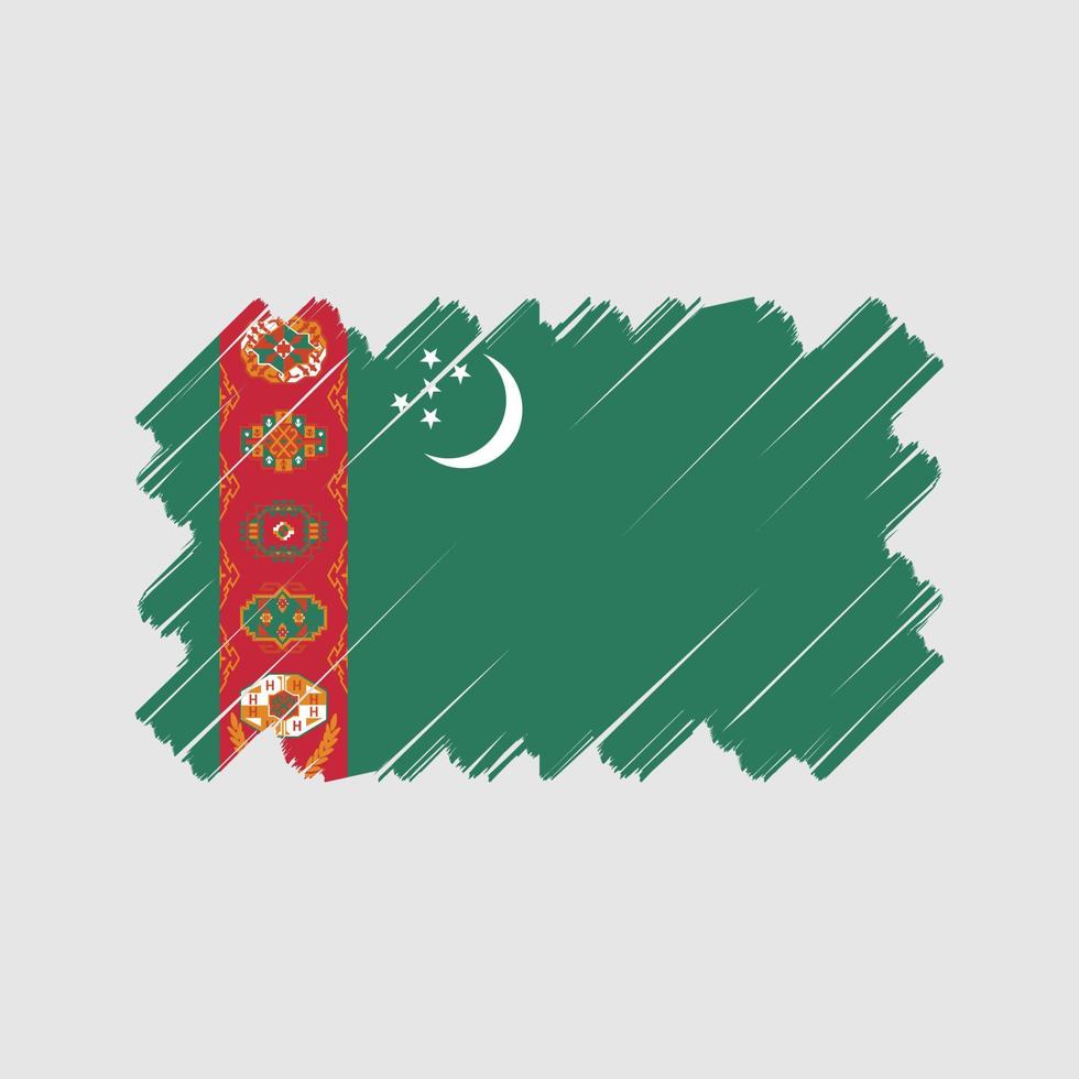 Turkmenistan-Flaggenvektordesign. Nationalflagge vektor