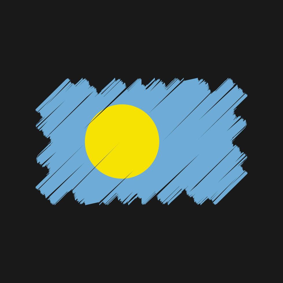 Vektordesign der palau-Flagge. Nationalflagge vektor