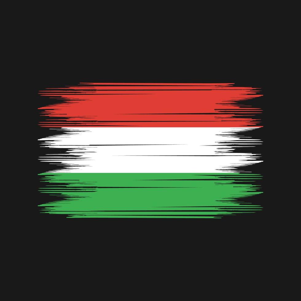 Pinselvektor mit ungarischer Flagge. Pinselvektor der Nationalflagge vektor