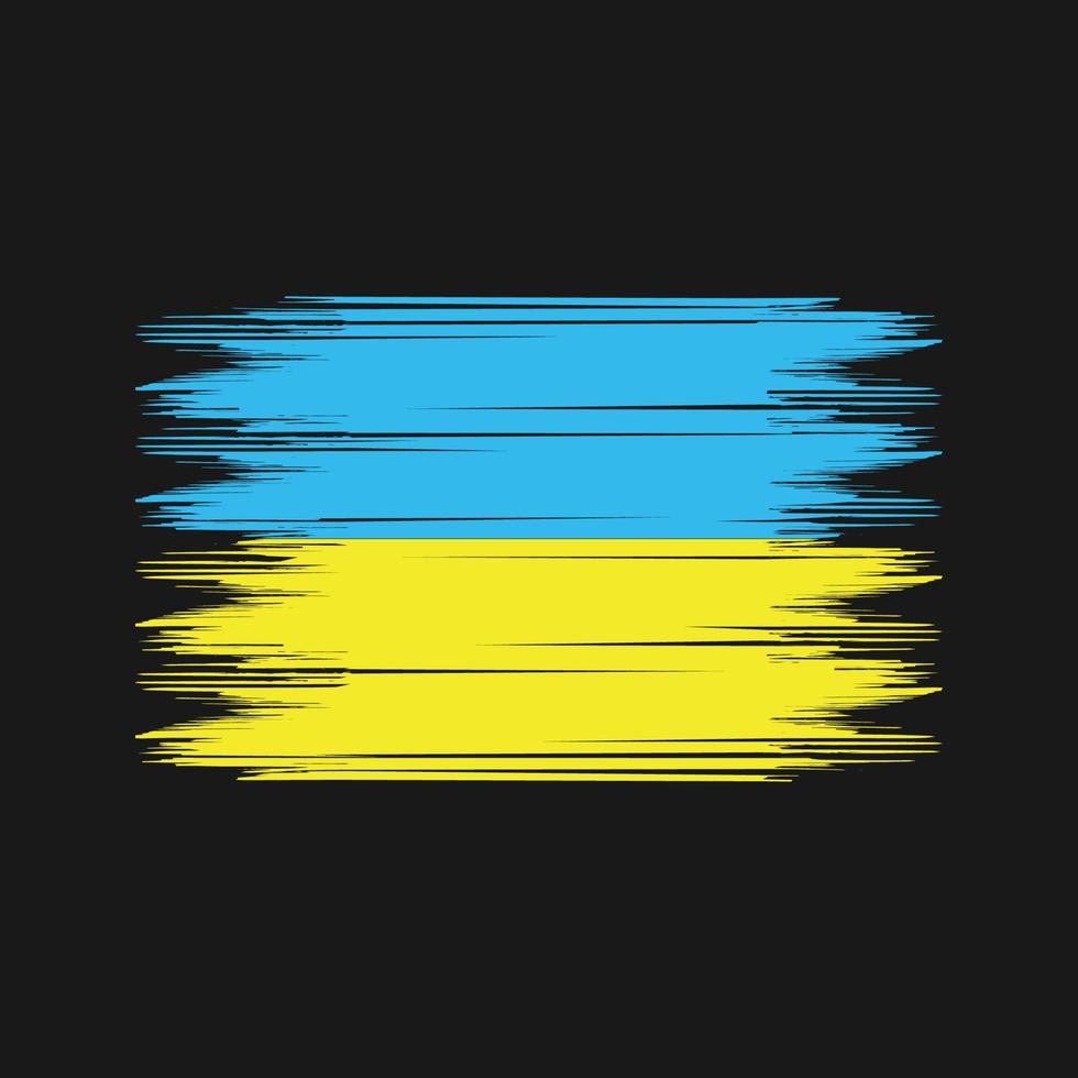 Pinselvektor der ukrainischen Flagge. Pinselvektor der Nationalflagge vektor