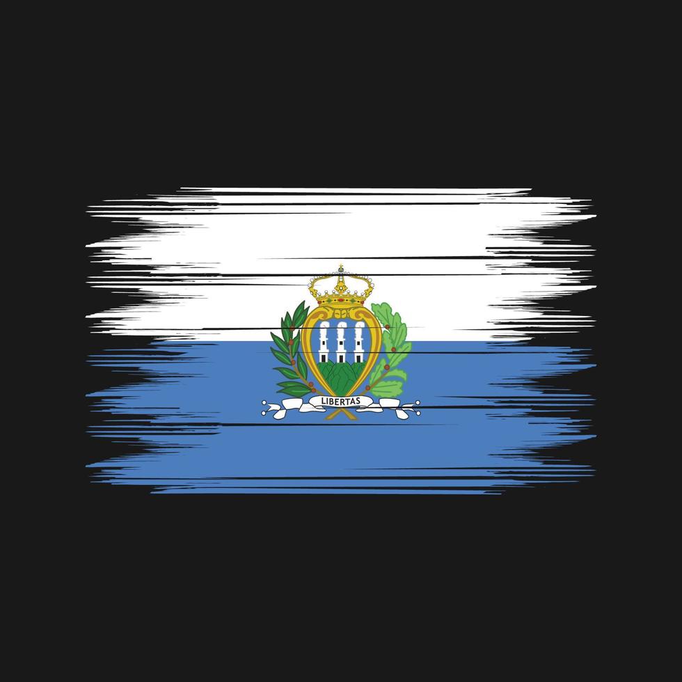 san marino flagga borsta vektor. nationell flagga borsta vektor