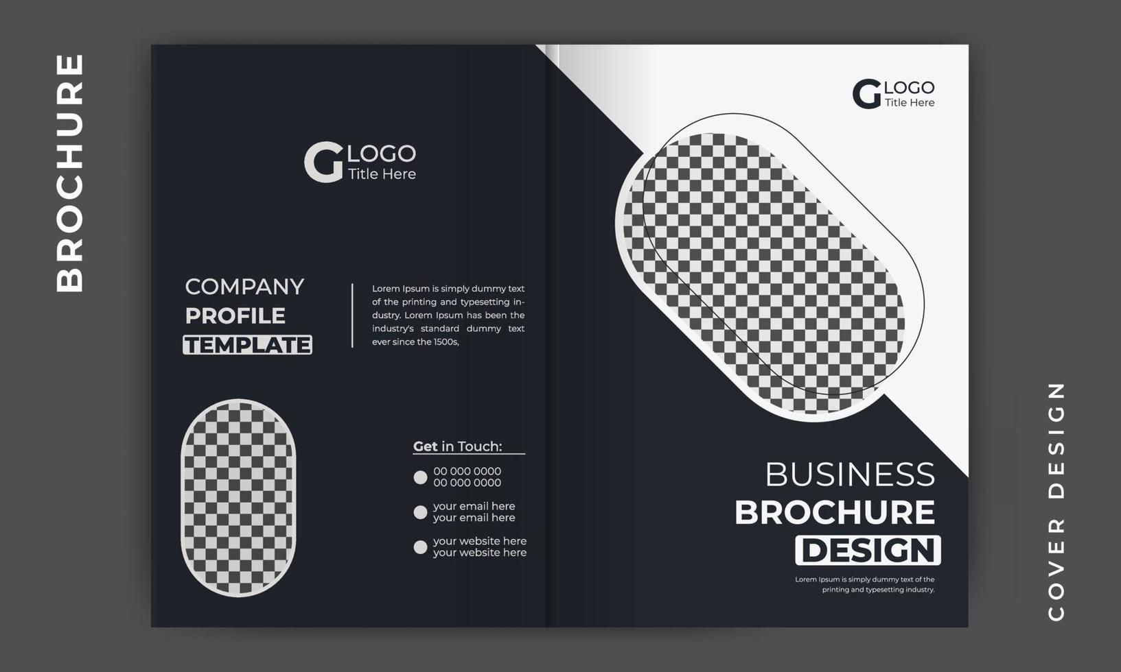 Broschüren-Cover-Design oder Firmenprofil-Cover-Vorlagen-Layout-Design für Unternehmen. Poster, Jahresbericht, Magazin, Katalog, A4-Format im Vorlagenlayout für kreative Geschäftsbroschüren. vektor