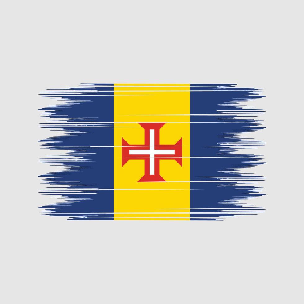 Bürste Vektor der Madeira-Flagge. Pinselvektor der Nationalflagge