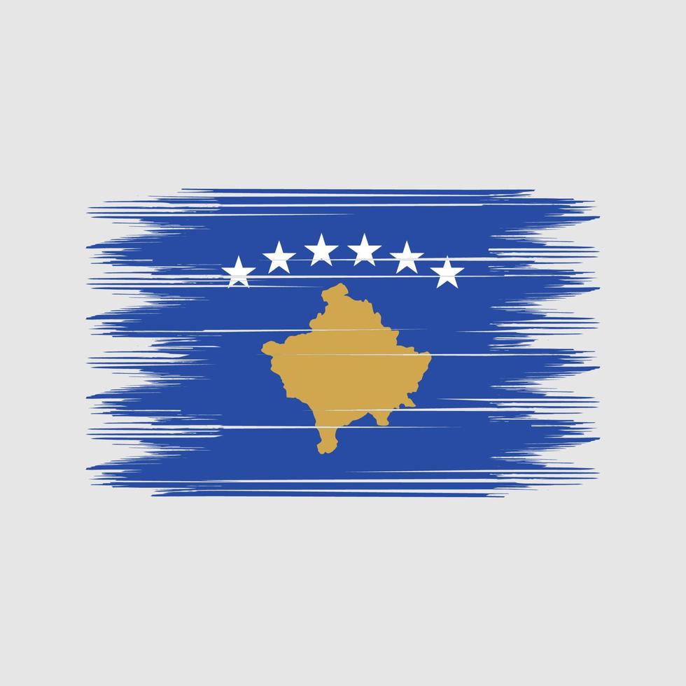 kosovo flagga borsta vektor. nationell flagga borsta vektor