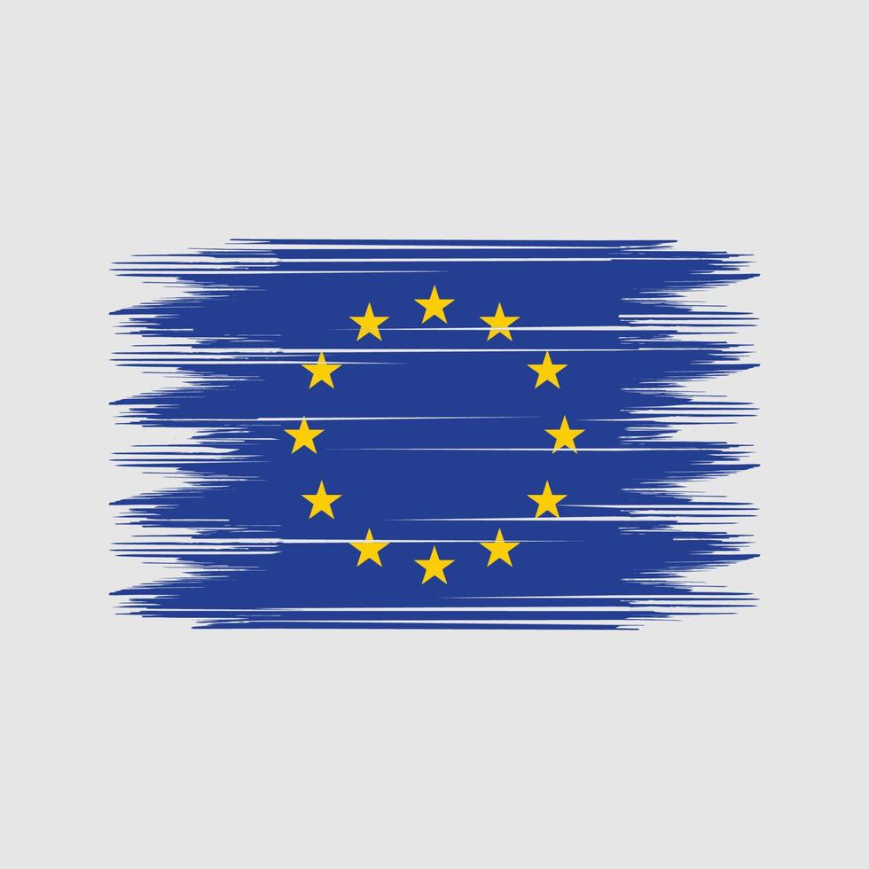 europeisk flagga borsta vektor. nationell flagga borsta vektor