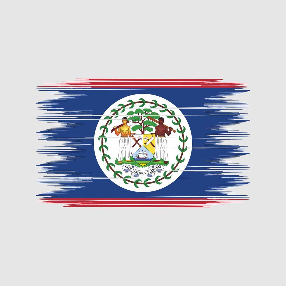 Pinselvektor mit Belize-Flagge. Pinselvektor der Nationalflagge vektor