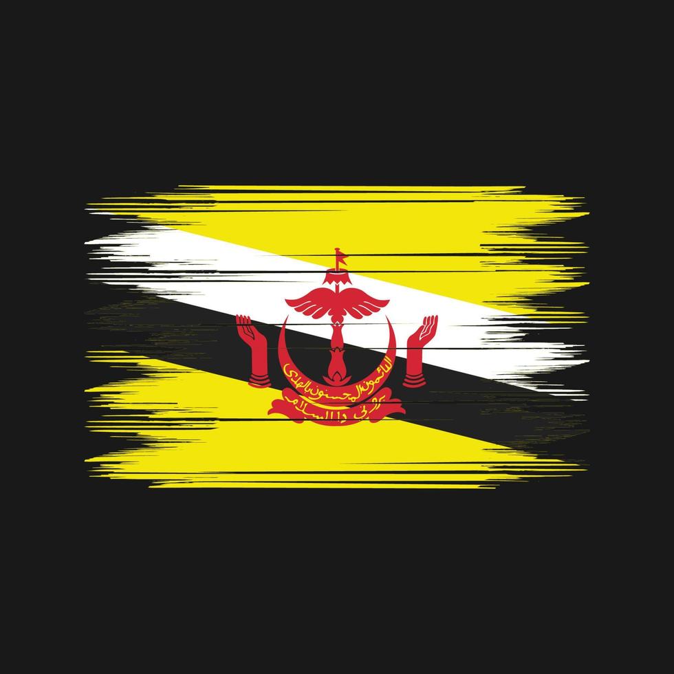 brunei flag pinselvektor. Pinselvektor der Nationalflagge vektor