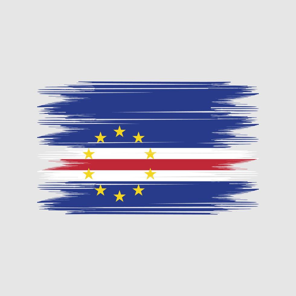 cape verde flagga borsta vektor. nationell flagga borsta vektor