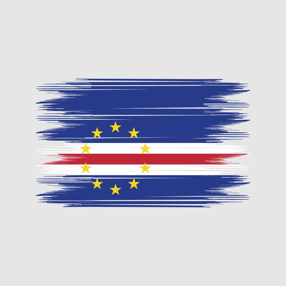 Pinselvektor der Kap-Verde-Flagge. Pinselvektor der Nationalflagge vektor