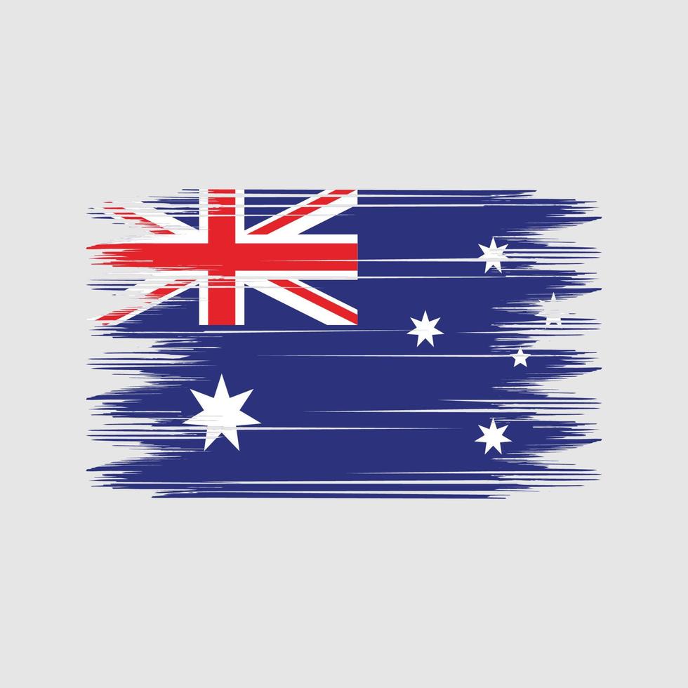 Pinselvektor mit australischer Flagge. Pinselvektor der Nationalflagge vektor