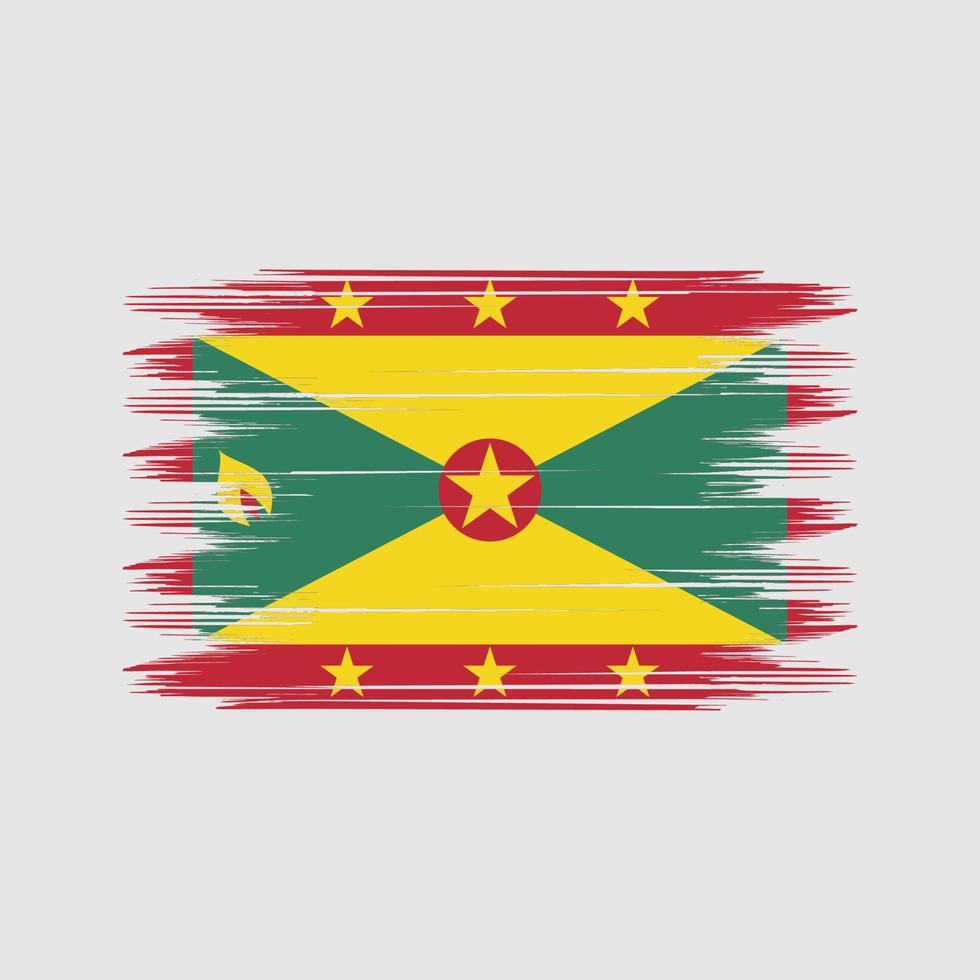 grenada flagga borsta vektor. nationell flagga borsta vektor