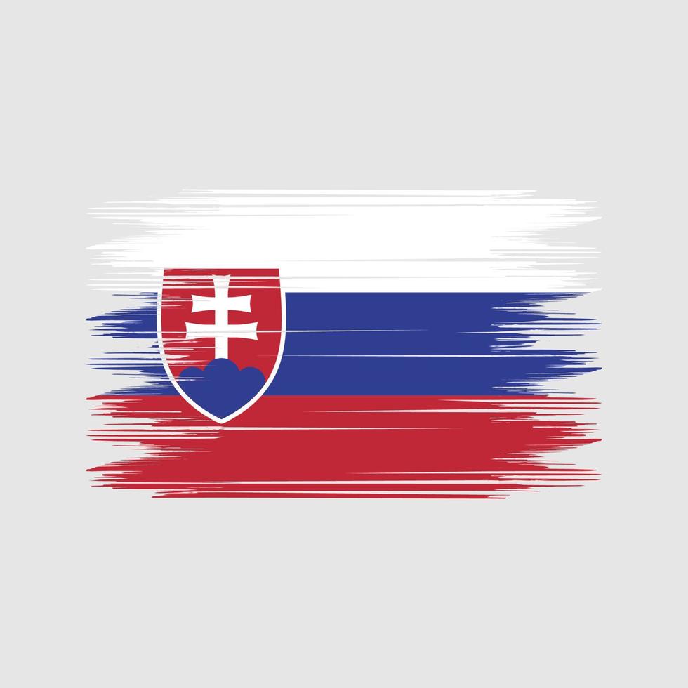 slovakia flagga borsta vektor. nationell flagga borsta vektor