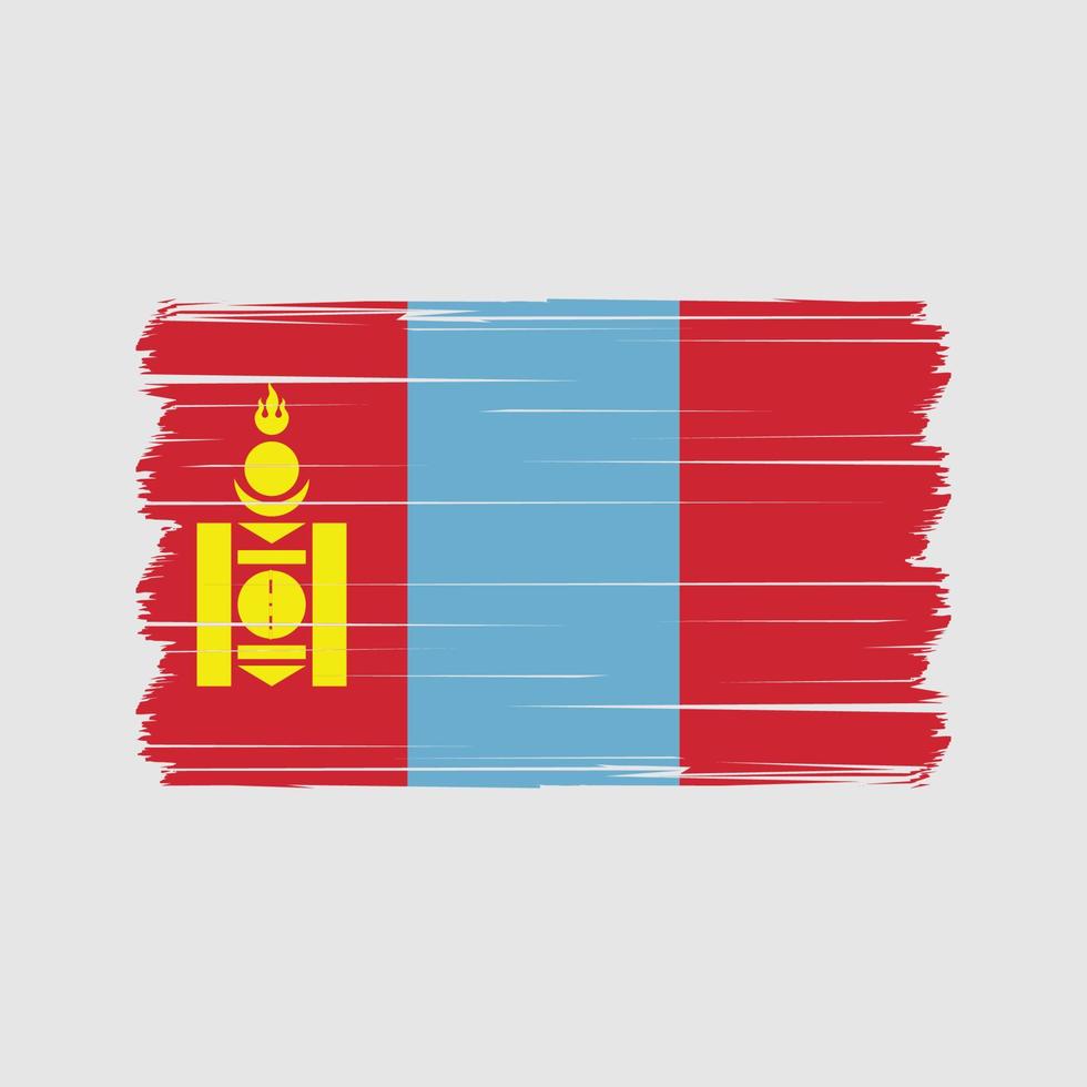 Flaggenvektor der Mongolei. Vektor der Nationalflagge